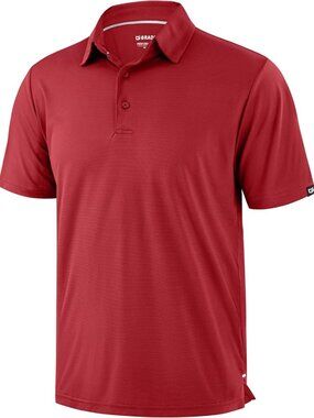 Men's Red Golf Shirt Short Sleeve Dry Fit Moisture Wicking Polo Top Active